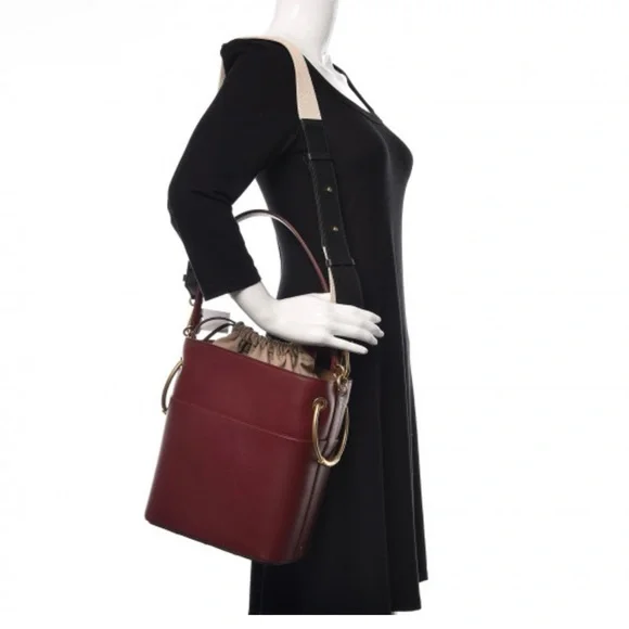 Chloe Smooth Calfskin Medium Roy Bucket Bag Plum Purple - Picture 2 of 11